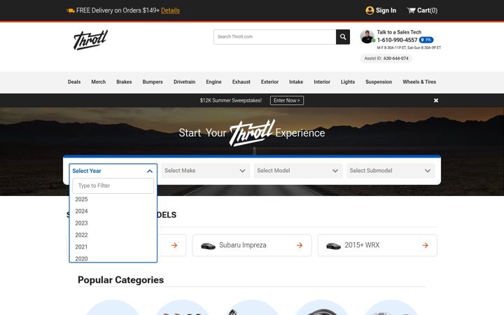 Screenshot of throtl.com