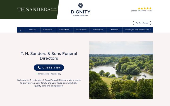 Captură de ecran a thsanders.co.uk