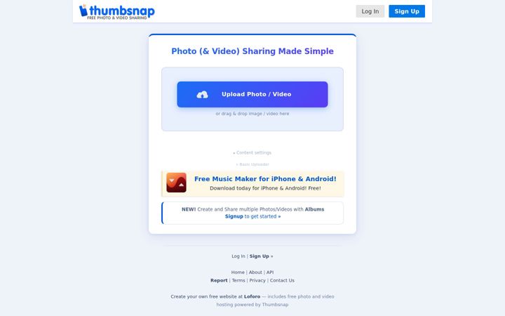Screenshot of thumbsnap.com