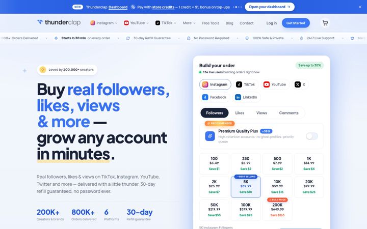 Screenshot of thunderclap.com