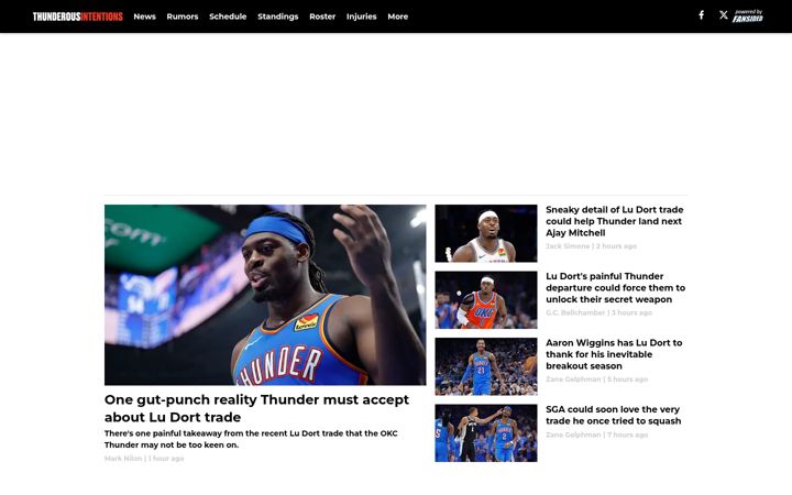 Screenshot of thunderousintentions.com