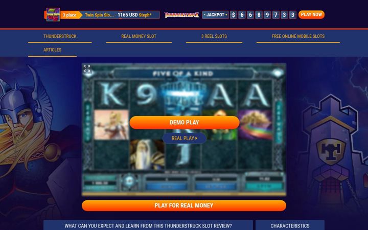 Captura de ecrã de thunderstruck-slots.com