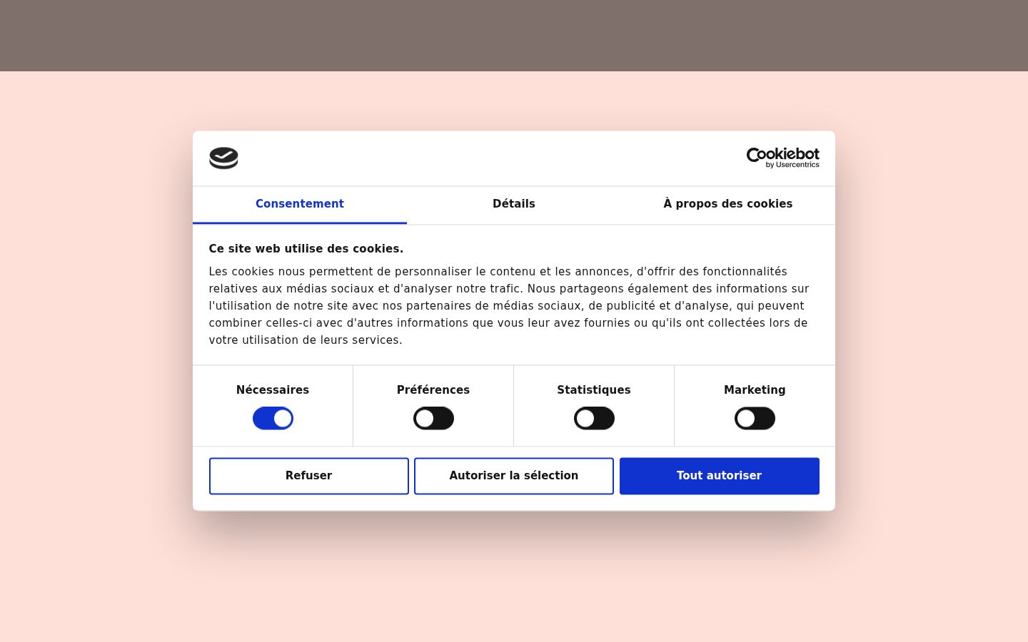 Sutikimo reklamjuostės, rodytos prieš bet kokią sąveiką, ekrano kopija