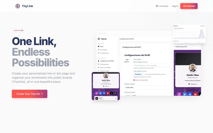 Screenshot of thyl.ink