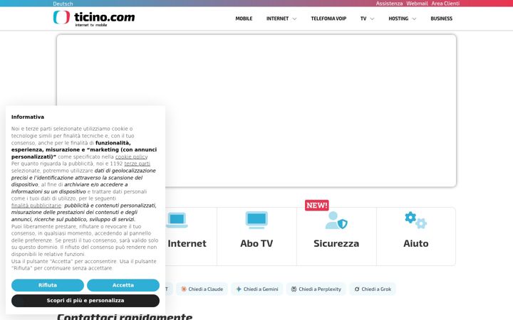 Posnetek zaslona ticinocom.com