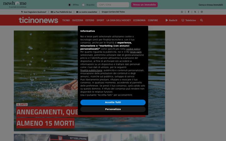 Screenshot of ticinonews.ch