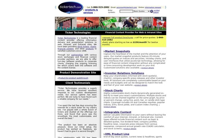 Screenshot of tickertech.com