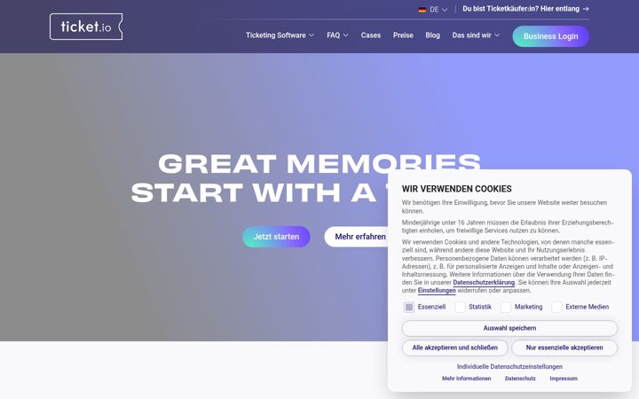 Ekraanipilt saidist ticket.io