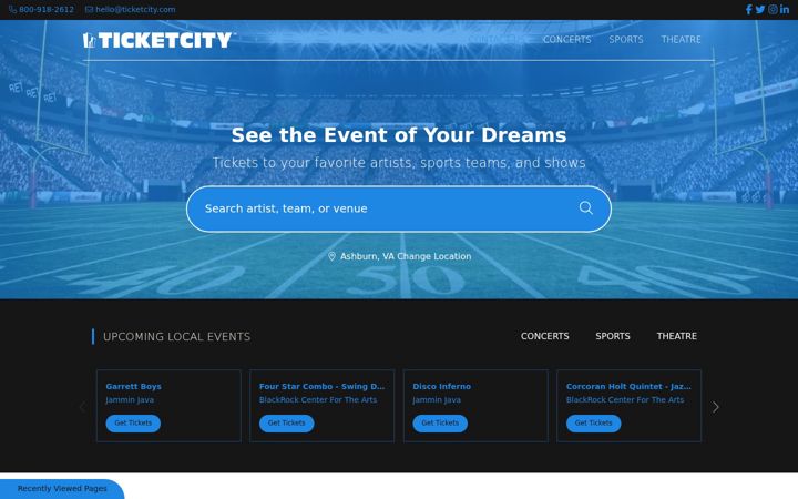 Screenshot of ticketcity.com