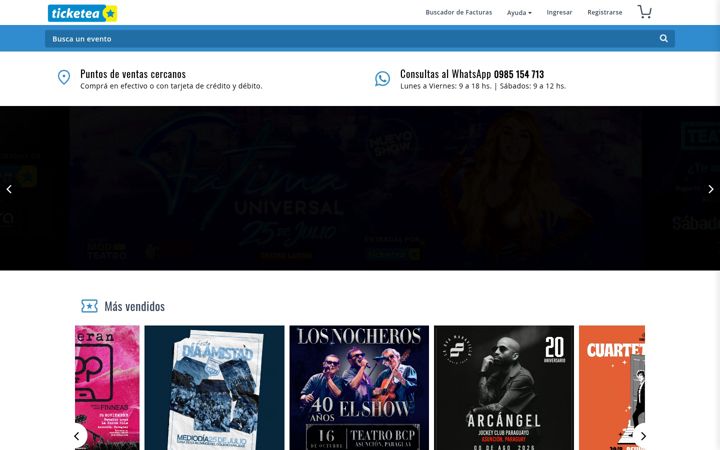 Screenshot of ticketea.com.py