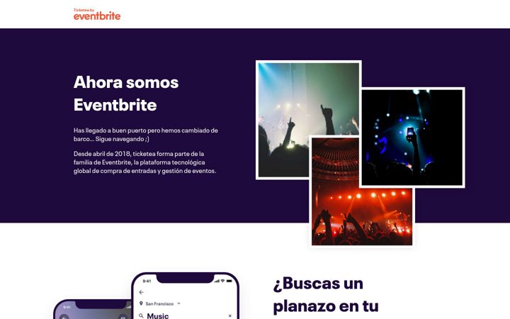 Screenshot of ticketea.com