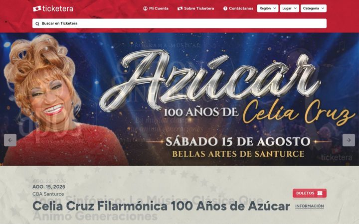 Screenshot von ticketera.com