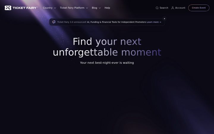 Screenshot of ticketfairy.com