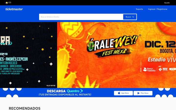 Screenshot van ticketmaster.co