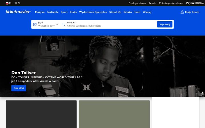 Screenshot of ticketmaster.pl