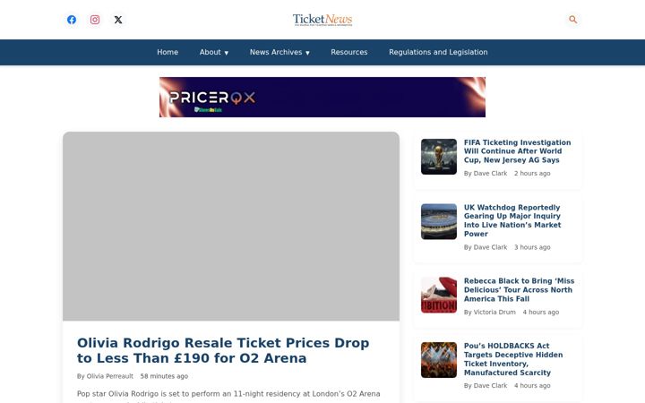 Екранна снимка на ticketnews.com