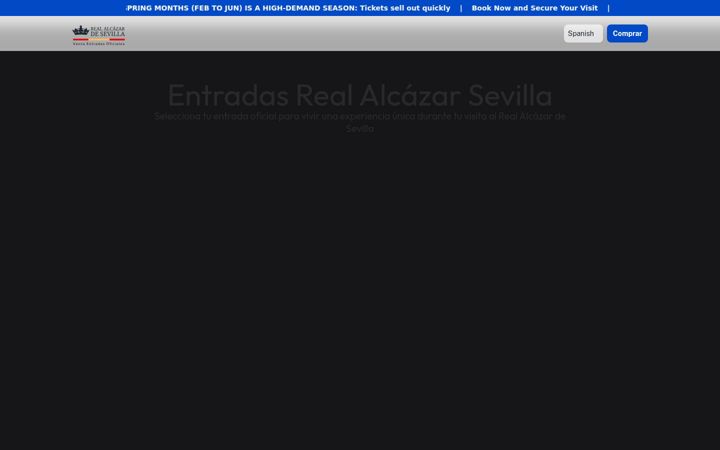 Screenshot of ticketrealalcazar.com