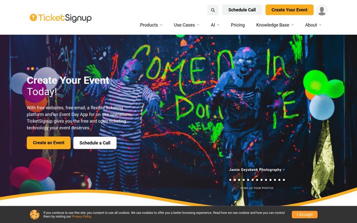 Screenshot of ticketsignup.io