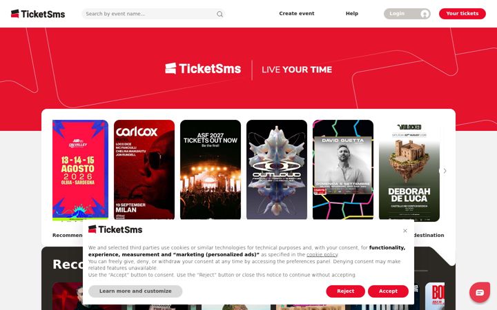 Screenshot of ticketsms.it
