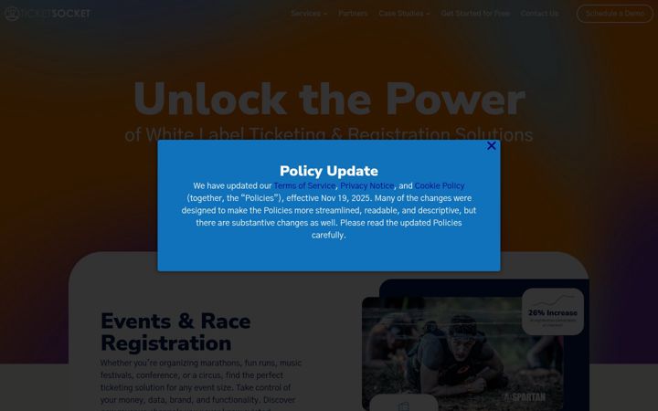 Screenshot of ticketsocket.com