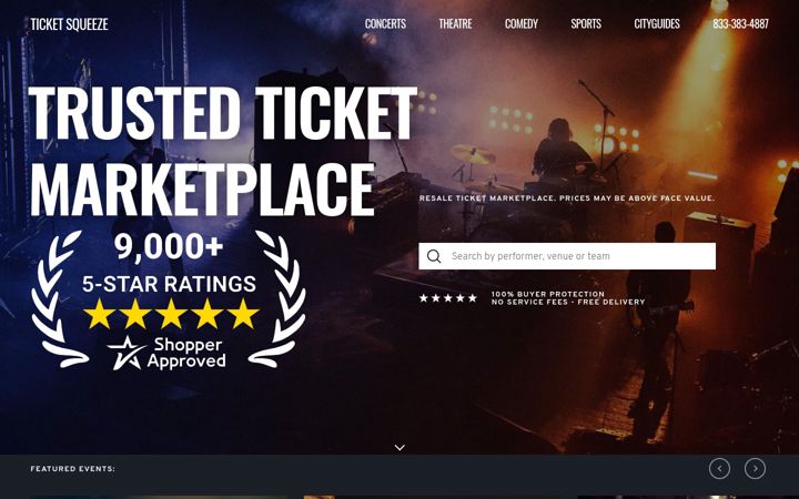 Screenshot of ticketsqueeze.com