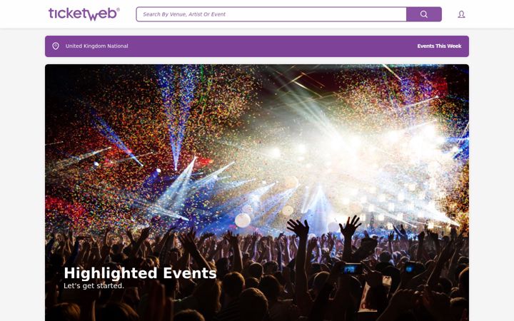 Screenshot of ticketweb.co.uk