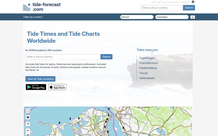 Skärmbild av tide-forecast.com