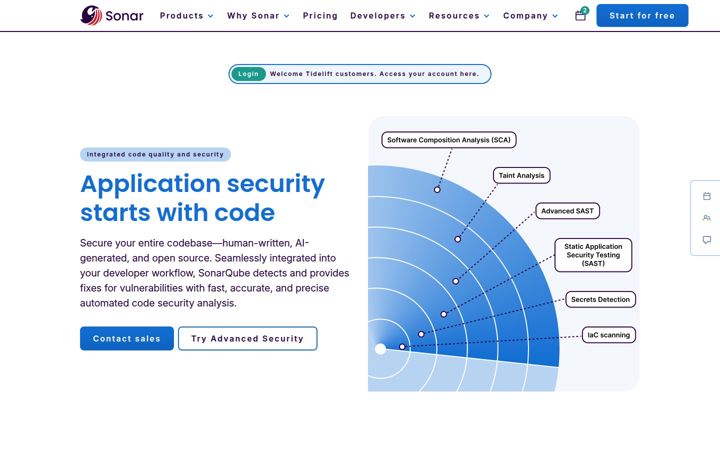 Screenshot of tidelift.com