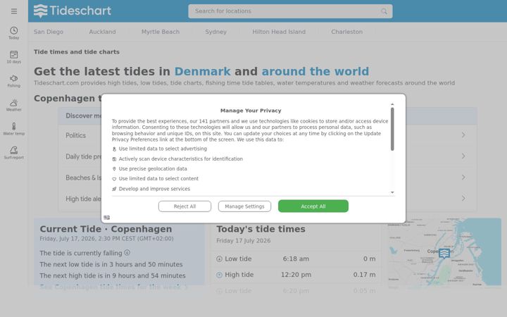 Ekrano kopija tideschart.com