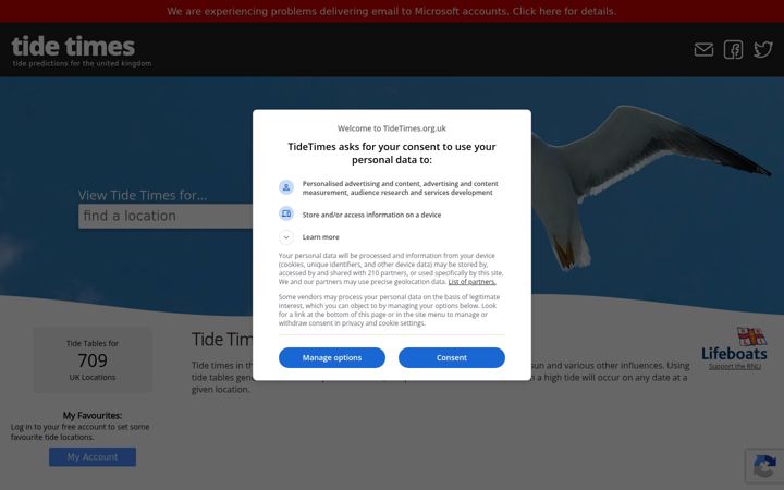 Screenshot of tidetimes.org.uk