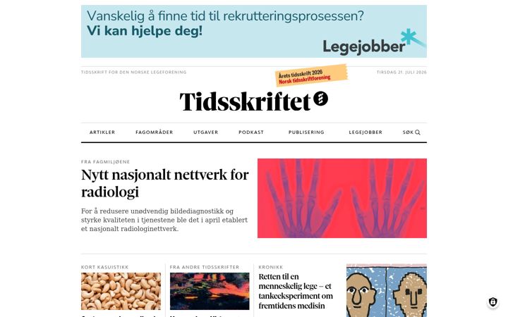 Screenshot of tidsskriftet.no
