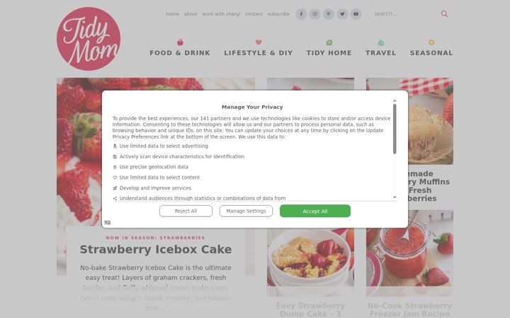 Screenshot of tidymom.net