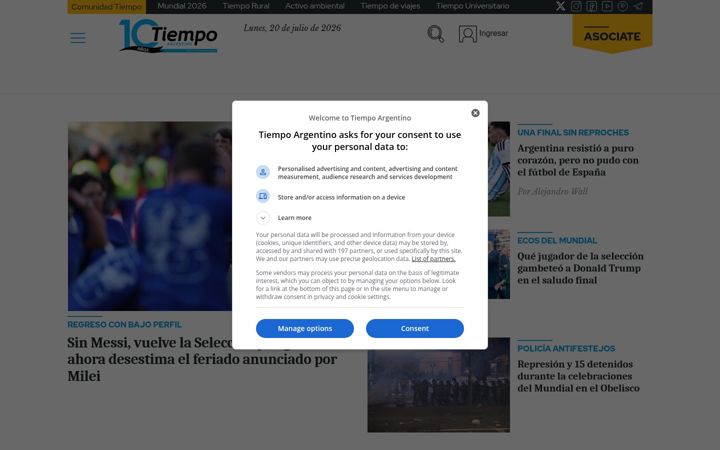 Screenshot of tiempoar.com.ar