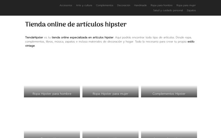 Screenshot of tiendahipster.top