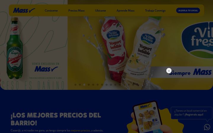 Captura de ecrã de tiendasmass.com.pe