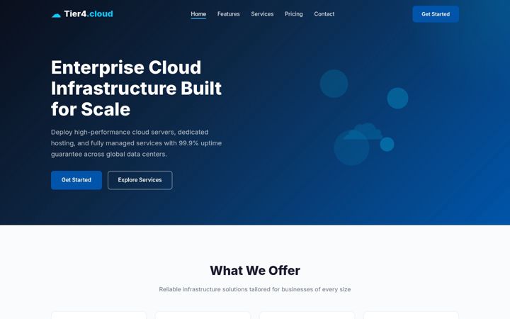 Screenshot of tier4.cloud