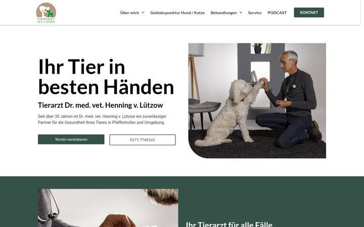 Posnetek zaslona tierarzt-luetzow.de