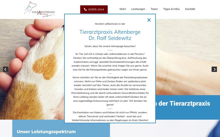 Captura de pantalla de tierarztpraxis-altenberge.de