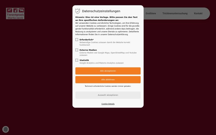 Screenshot of tierarztpraxis-jacob.de