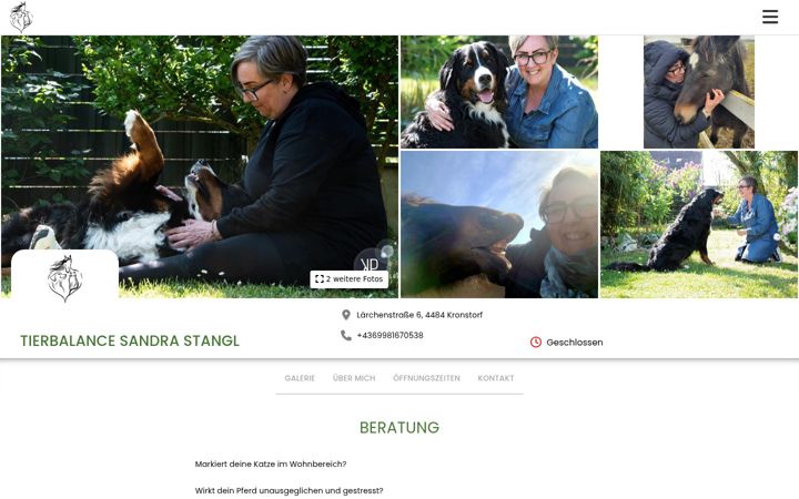 Skærmbillede af tierbalance-sandrastangl.at