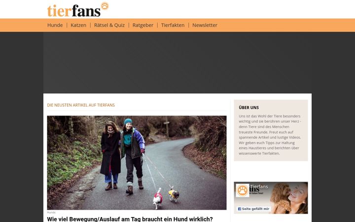 Screenshot of tierfans.net