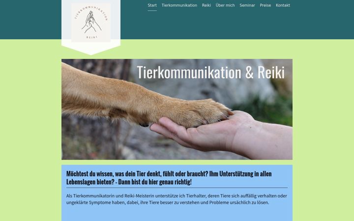 Skjermbilde av tierkommunikation-tiertelepathie.de