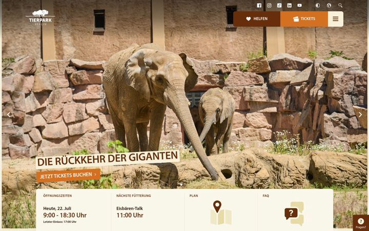 Screenshot of tierpark-berlin.de