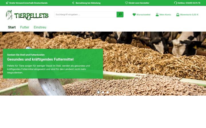 Screenshot of tierpellets.de