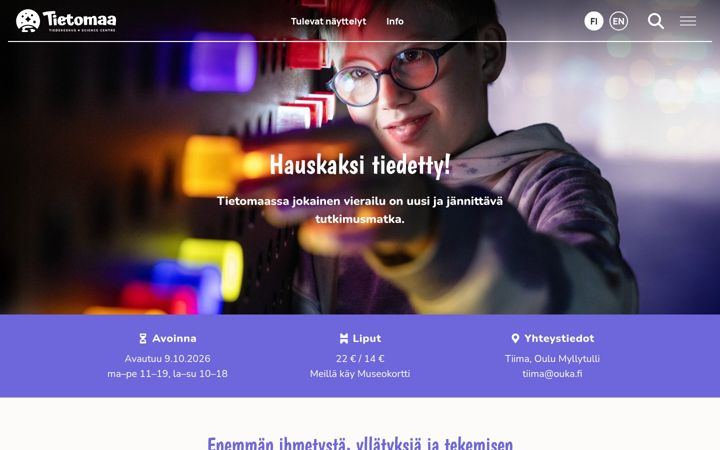 Snimka zaslona za tietomaa.fi