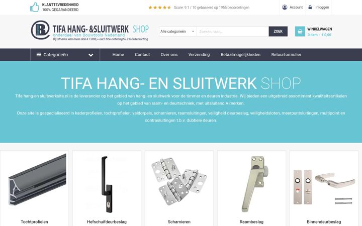 Screenshot ta' tifahangensluitwerk.nl