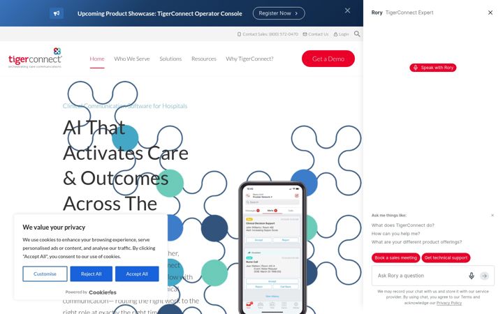 Screenshot of tigerconnect.com