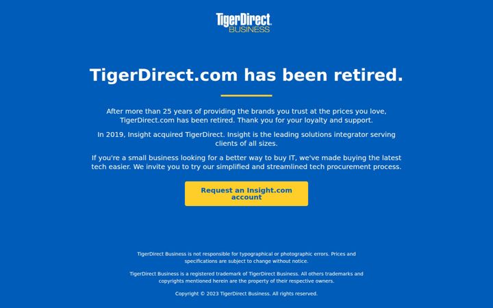 Screenshot of tigerdirect.com