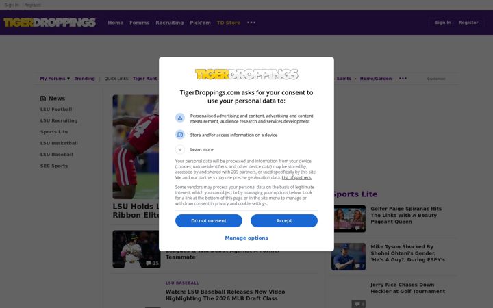 Zrzut ekranu tigerdroppings.com