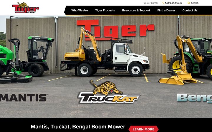 Screenshot of tigermowers.com